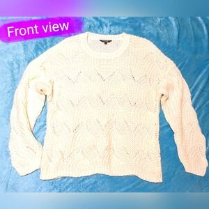 George brand cream/white coloured, crochet style sweater, size lg, NWOT